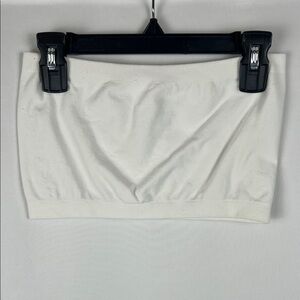 White Strapless Bandeau Top‎